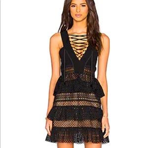Self Portrait Lace Up Tiered Dress